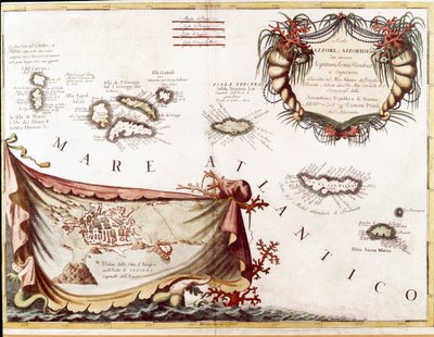 View of the Archipelago of the Azores Islands in the Atlantic Ocean by Vincenzo Maria Coronelli
