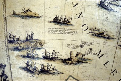Whaling in the Pacific. (detail) by Vincenzo Maria Coronelli