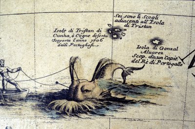 Whaling in the South Atlantic after a globe of Coronelli. 17th century by Vincenzo Maria Coronelli