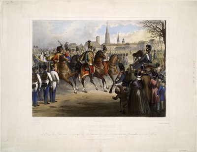 Nicholas I of Russia as colonel-in-chief of the 9th Hussar Regiment Graf Nádasdy at the Glacis by Vinzenz Katzler