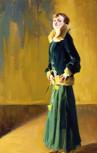 The Lady in Green by Virgilio Constantini