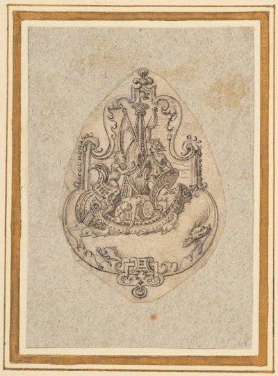 Design for a pendant depicting Bacchus at sea by Virgilius the elder Solis