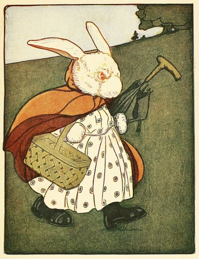 Then old Mrs Rabbit went through the wood to the baker