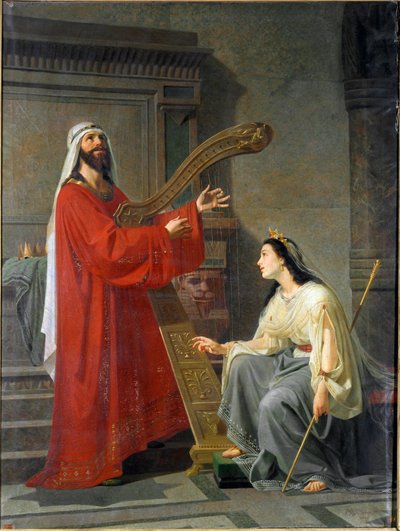 David and Micol King David Playing the Harp by Virginio Grana