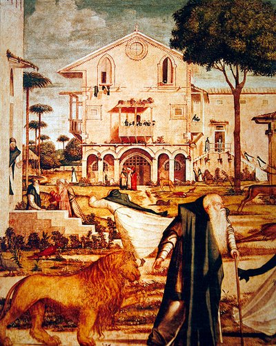 St. Jerome Taming the Lion (detail) by Vittore Carpaccio