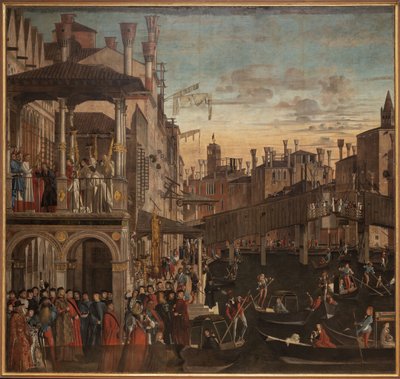 Miracle of the Holy Cross at the Ponte di Rialto (c. 1496) by Vittore Carpaccio