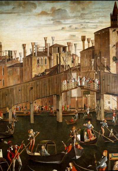 The Miracle of the Relic of the Holy Cross at Rialto Bridge in Venice (detail) by Vittore Carpaccio