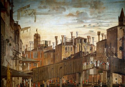 The Miracle of the Relic of the Holy Cross at Rialto Bridge in Venice (detail) by Vittore Carpaccio