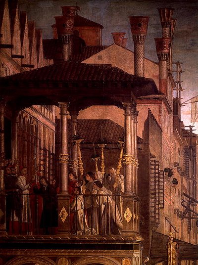 The Miracle of the Relic of the True Cross on the Rialto Bridge (detail) by Vittore Carpaccio
