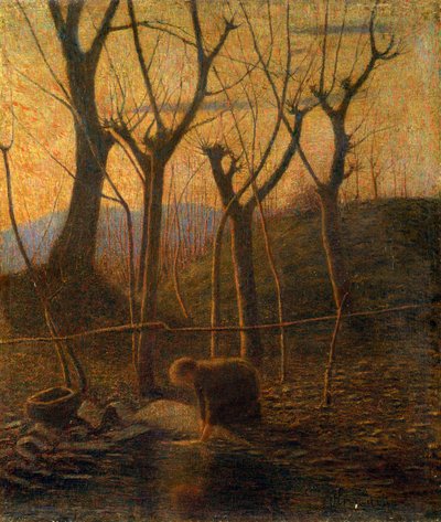The warm stream or The washerwoman by Vittore Grubicy de Dragon
