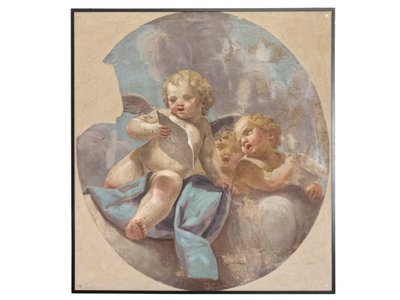 Frescos of angels, originally from St. Augustinus church by Vittorio Maria Bigari