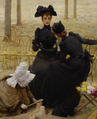Conversation in the Jardin du Luxembourg by Vittorio Matteo Corcos