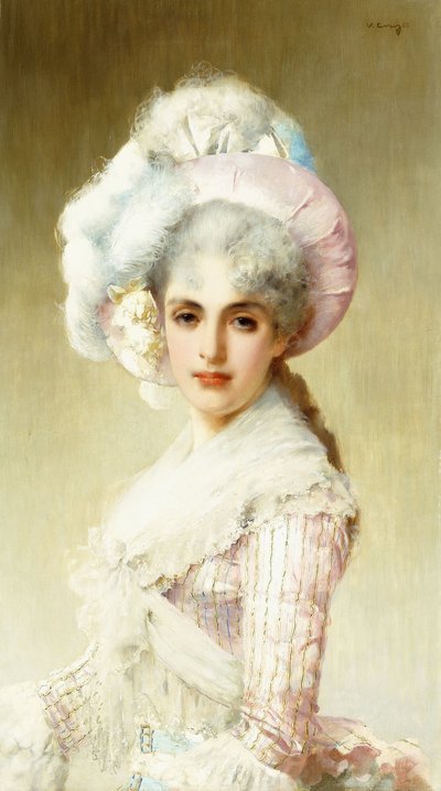 Elegant Lady in Pink by Vittorio Matteo Corcos