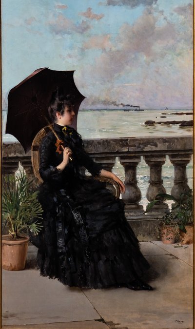 On the Mascagni Terrace by Vittorio Matteo Corcos
