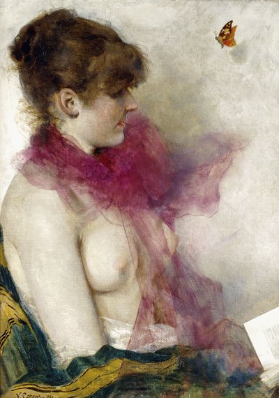 The Silk Scarf by Vittorio Matteo Corcos