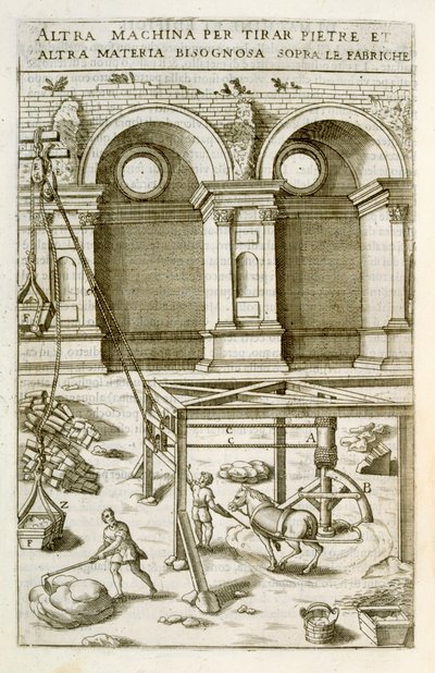 Horse-powered Machine for Lifting Building Materials, from 