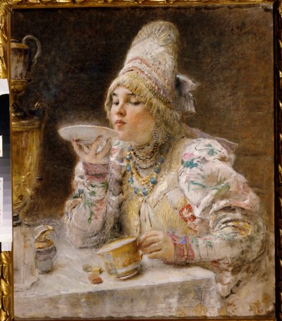 Tea Time by Vladimir Egorovic Makovsky