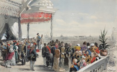 Public Festivities Following the Coronation of Emperor Alexander III on Khodynka Field by Vladimir Egorovic Makovsky