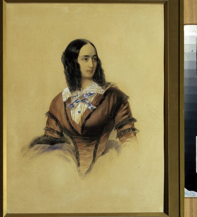 Portrait of Natalia Pushkina, the Wife of A. Pushkin by Vladimir Ivanovich Hau