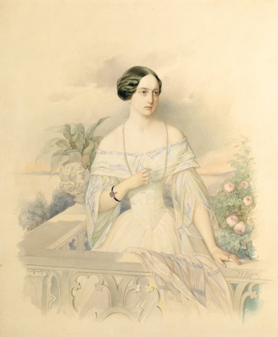 Portrait of Grand Duchess Olga Nikolaevna, 1846 by Vladimir Ivanovich Hau