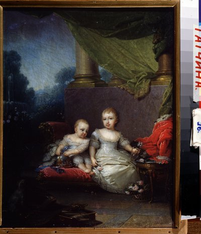 Portrait of Grand Duchess Anna Pavlovna and Grand Duke Nicholas Pavlovich as Children by Vladimir Lukich Borovikovsky