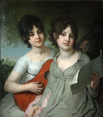 Portrait of Countesses Anna Gagarina and Varvara Gagarina by Vladimir Lukich Borovikovsky