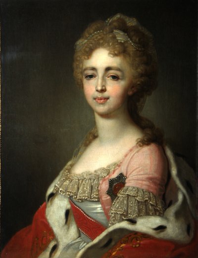 Portrait of Grand Duchess Alexandra Pavlovna, Daughter of Emperor Paul I by Vladimir Lukich Borovikovsky