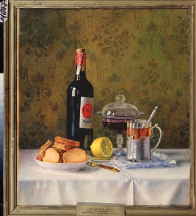 A Glass of Tea. Still Life. by Vladimir Pavlovich Sokolov