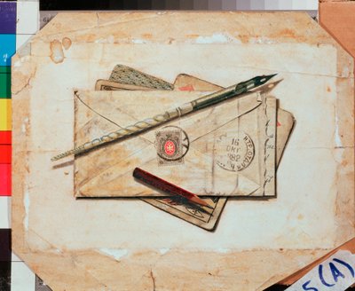 A Letter and Playing Cards by Vladimir Pavlovich Sokolov