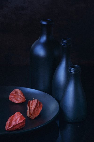 Physalis and Blue Bottles by Vladimir Pavlovskyy