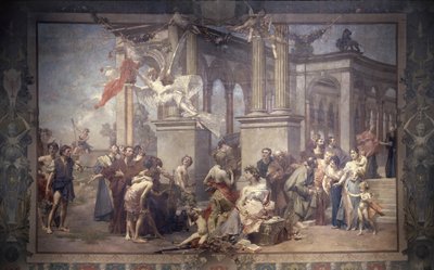Curtain in the National Theatre, Prague, Czech Republic by Vojtech Hynais