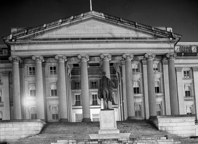 Treasury building, Washington by night by Volkmar Wentzel