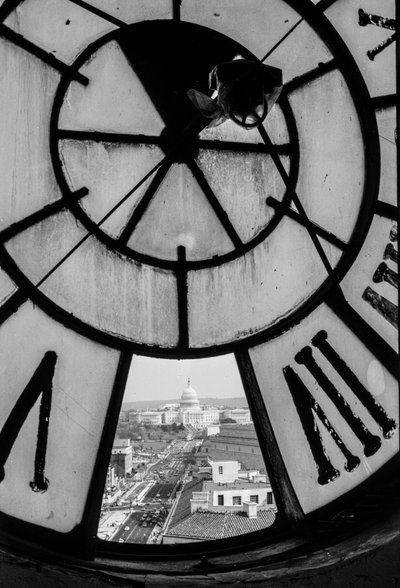 View looking up Pennsylvania Avenue to the US Capitol Building from inside the clock by Volkmar Wentzel