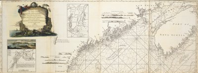 A New and Correct Chart of the Coast of New England and New York with the Adjacent Parts of Nova Scotia and New Brunswick from Cape Sable to the Entrance of Hudsons or North River by Captain Holland; View of Hell Gate by W. A. Williams 1777 (inset) by W.A. Williams