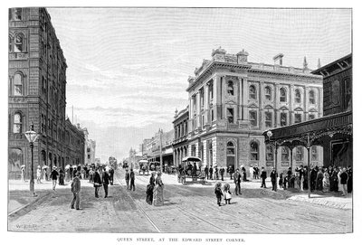 Queen Street, at the Edward Street Corner, Brisbane, 1860, 1886 by WC Fitler
