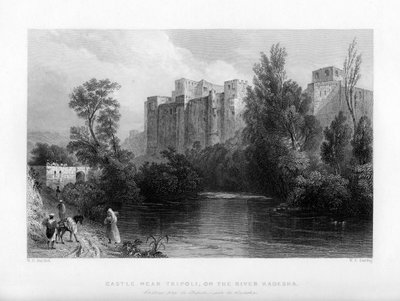 A castle near Tripoli, on the river Kadesha, Libya, 1841 by WF Starling