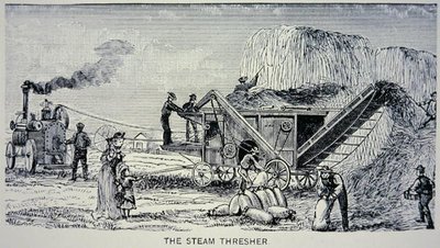 Steam Thresher, from Marvels of the New West 1888 (engraving) by W.H. Thayer