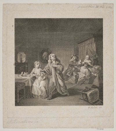 Maternity Room III. Act 6. Scene. Engraving after Lorenzen