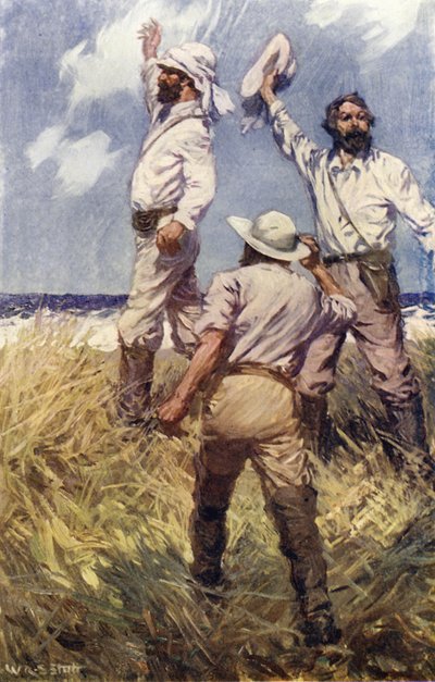 John McDouall Stuart reaches the Indian Ocean by W.R.S. (after) Stott