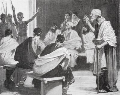 Romulus brings news to his grandfather that he was once more King of Alba by W.R.S. (after) Stott