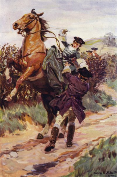 "The unruly beast threw his lovely burden from his back, and Jones caught her in his arms" by W.R.S. (after) Stott