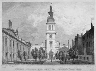 West View of Christ Church, Newgate Street, with part of Christ
