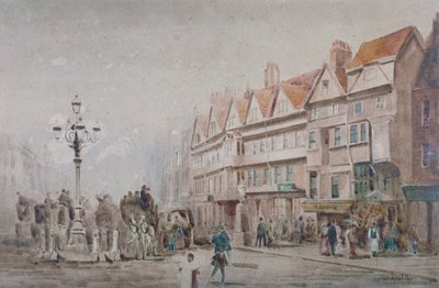 View east along the south side of Holborn and Stable Inn, London by W Allen