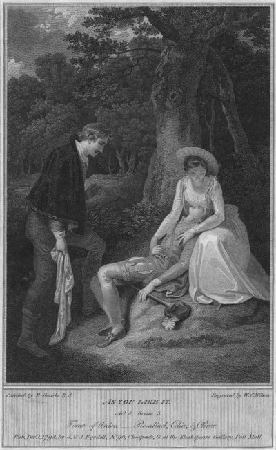 As You Like It. Act 4. Scene 3. Forest of Arden - Rosalind, Celia & Oliver by W. C. Wilson