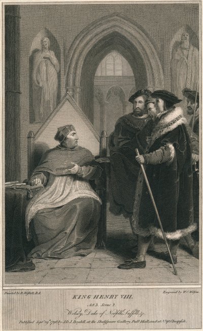 King Henry VIII. Act 3. Scene 2. Wolsey, Duke of Norfolk, Suffolk & c by W. C. Wilson