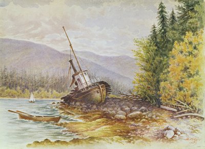 The S.S. Beaver as She Lay on Entering Burrard Inlet by W. Ferris