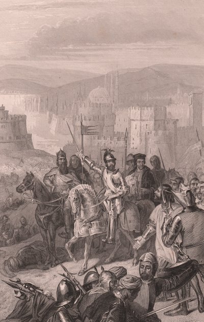 Marshal de Boucicault forces Sultan Bayezid to stop siege of Constantinople by John Ward Dunsmore