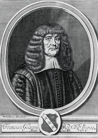 Portrait of Francis Glisson, British physicist, anatomist and physician, engraving by John Ward Dunsmore