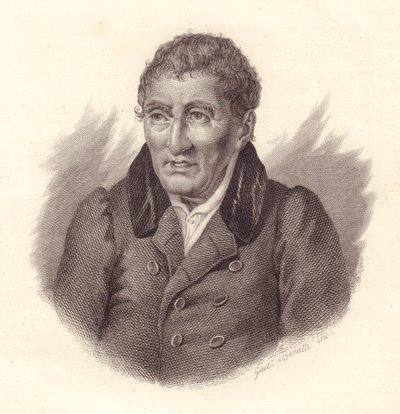 Portrait of Italian poet Jacopo Vittorelli, copper engraving by Bonatti by John Ward Dunsmore