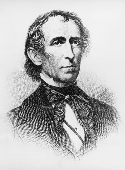 Portrait of John Tyler, American lawyer and politician who served as 10th President of United States from 1841 to 1845, engraving after daguerreotype by John Ward Dunsmore